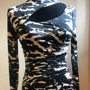 Black and Tan mini dress long sleeve size small